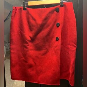NWT Talbots lined red wool‎ midi skirt size 14